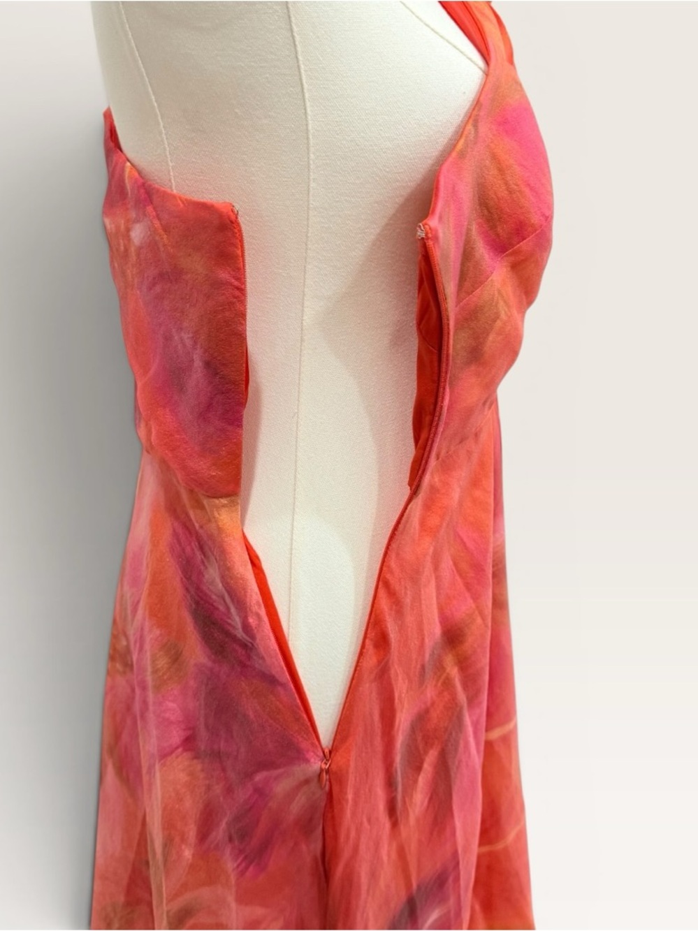 Muse By Marchesa Sz 6 One Shoulder Tangerine Floral Evening Gown Dress NWT $439 - Picture 13 of 16